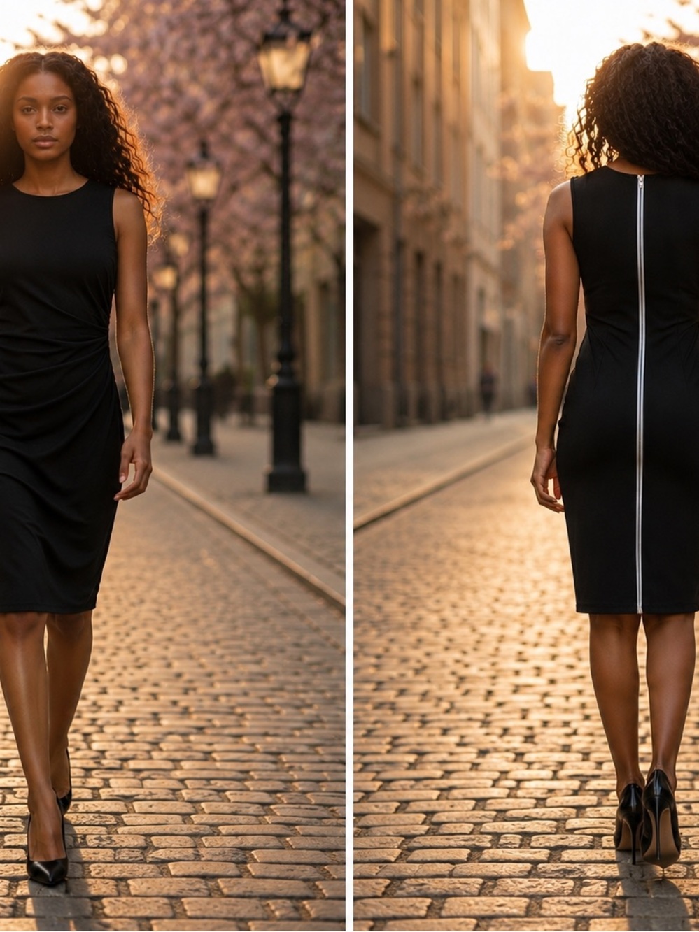 Kenneth Cole Black Sleeveless Sheath Dress with Back Zipper